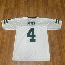 Vintage Green Bay Packers Brett Favre Jersey Mens Large White Reebok NFL #4 y2k
