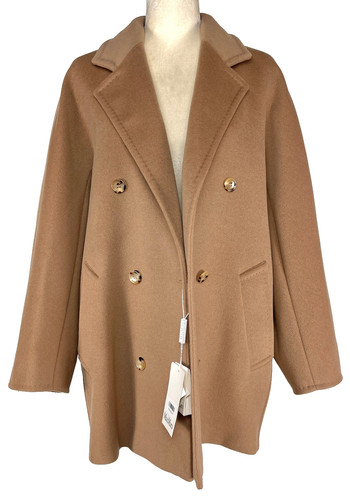 Max Mara REBUS Short 101801 Icon Coat Size 8 Camel MSRP $3,290.00