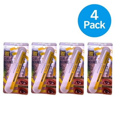 Maybelline Colossal Curl Bounce Washable Mascara 350 Blackest Black 4-Pack New