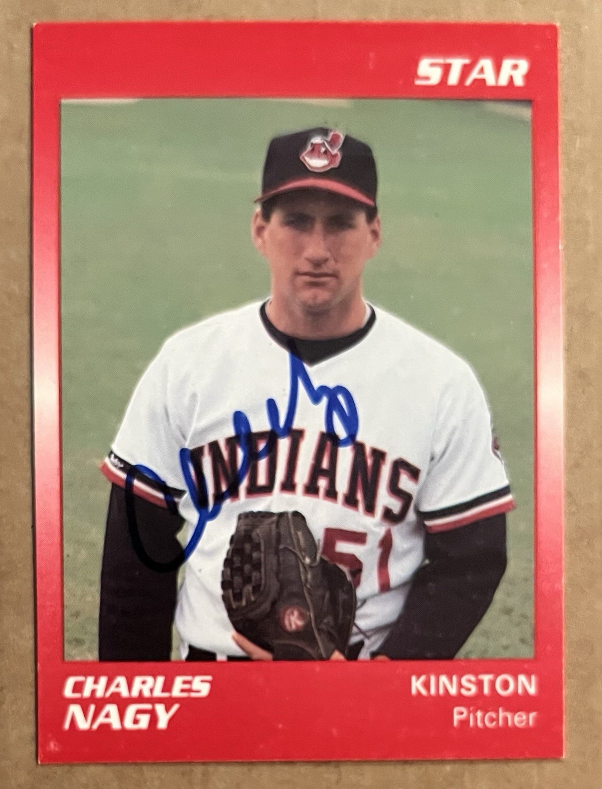 CHARLES NAGY AUTOGRAPHED 1989 STAR COMPANY MINOR LEAGUE (A) ROOKIE CARD INDIANS