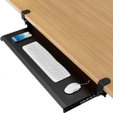 Keyboard Tray Under Desk Pull Out with 3 Height Adjustable Extra Sturdy C Cla...