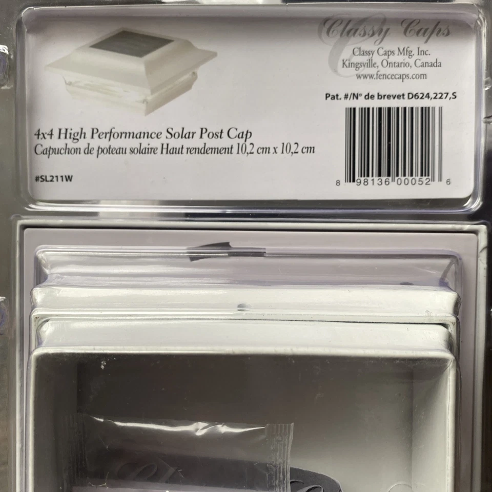 Classy Caps Solar Post Cap 4”x4” SL211W Aluminum White Finish NIB - Image 2 of 4