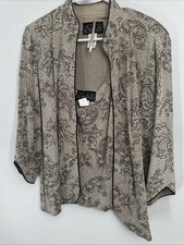 Alex Evenings Large Mandarin Vine Jacket and Top Set Champagne