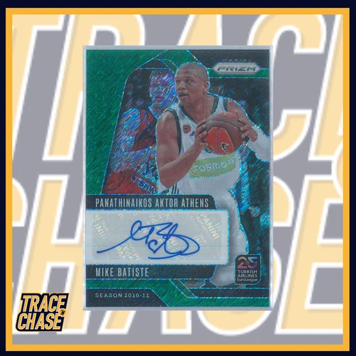 2024-25 Panini Prizm EuroLeague BK Mike Batiste Green Shimmer Autograph 09/25