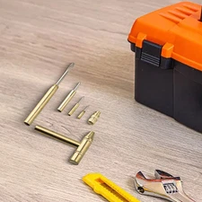 for MINI Multifunction Brass Hammer with Slotted Cross Screwdriver Bits 6 in 1