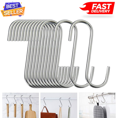 #ad 20 or 40 Pack S Hooks Stainless Steel Heavy Duty S Hooks for Hanging pots Pans $10.49
