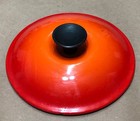 Le Creuset Enameled Cast Iron Orange Flame Size 18 LID ONLY Made in France — photo 1