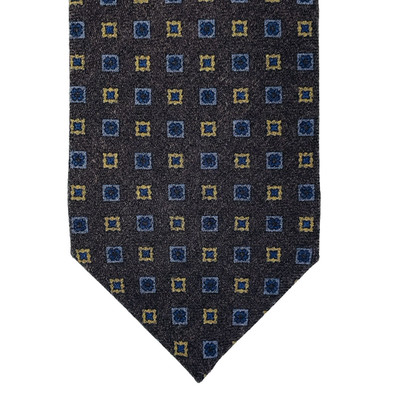 ROBERT TALBOTT 100% Wool Mens Necktie Designer ITALY Geometric Grey NWTs $155