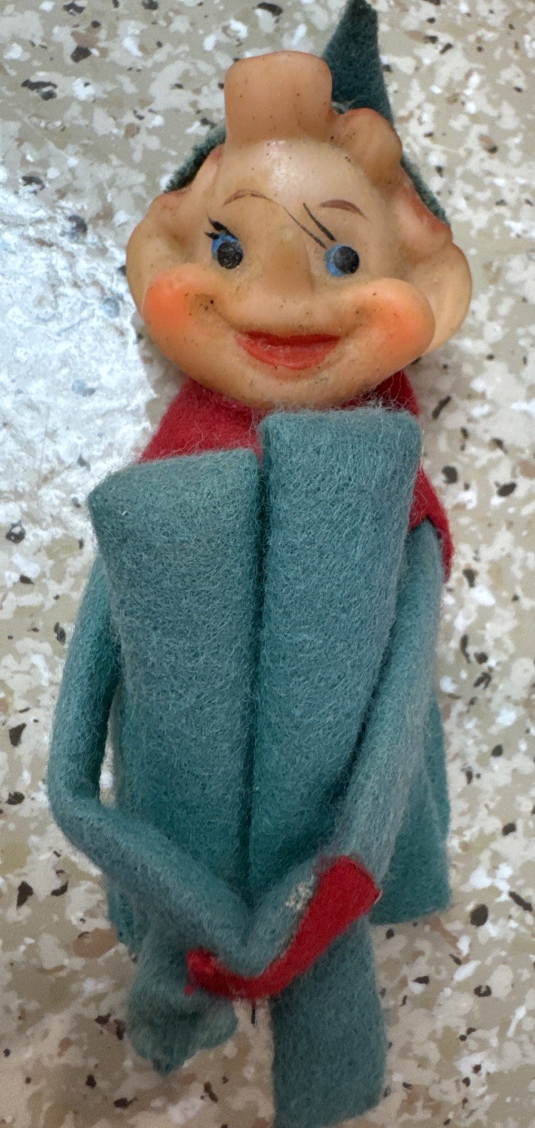 Vintage Christmas Elf Knee Hugger Pixie Face Ornament Made In Japan 5 ...