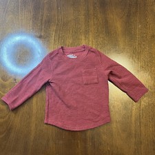 Cat  Jack 18M Red Striped Long Sleeve Pocket Tee Baby Unisex