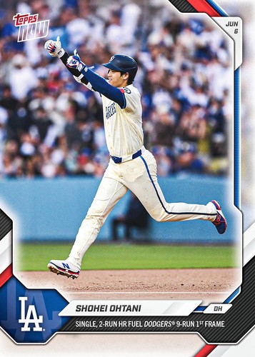 2026 Topps Now Shohei Ohtani Single, 2-run HR Fuel Dodgers 9-run 1st Frame #298