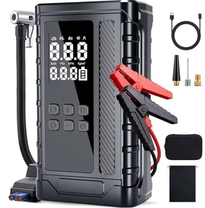 5 In 1 Mini Car Jump Starter with Air Inflator Air ,led Light,Phone Charging Por