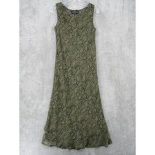 Vintage Carole Little Dress Womens 6 Petite Animal Print Snake Bias Cut Maxi