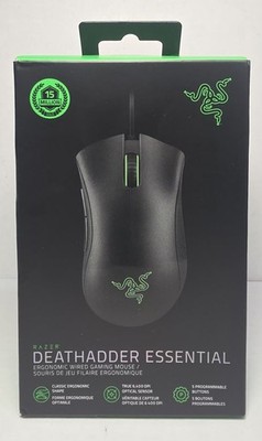 Razer DeathAdder Essential Wired Gaming Mouse - 6400 DPI - Black - New In Box