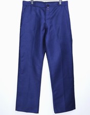 New Vintage 1960s Blue Moleskin Work Pants DUBURE DEVERCHERE W37 Made in France
