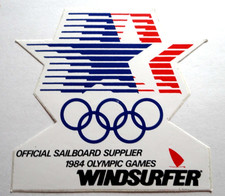 Werbe-Aufkleber Windsurfer Sailboard Supplier Olympic Games 1984 Los Angeles