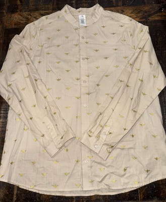 Disney Aladdin Lamp Button-Up Morrocan ￼BOHO Dress Shirt Unisex Adult  XXL - NEW