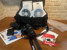 Canon EOS Rebel SL1 18MP Digital SLR Camera w/ EFS 18-55  55-250 Lenses  Case