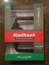 Kwikset Trafford Reversible Round Straight Hall/Closet Door Handle Matte Black