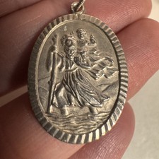 Vintage Sterling Silver St Christopher Pendant 4.5g Hallmarked