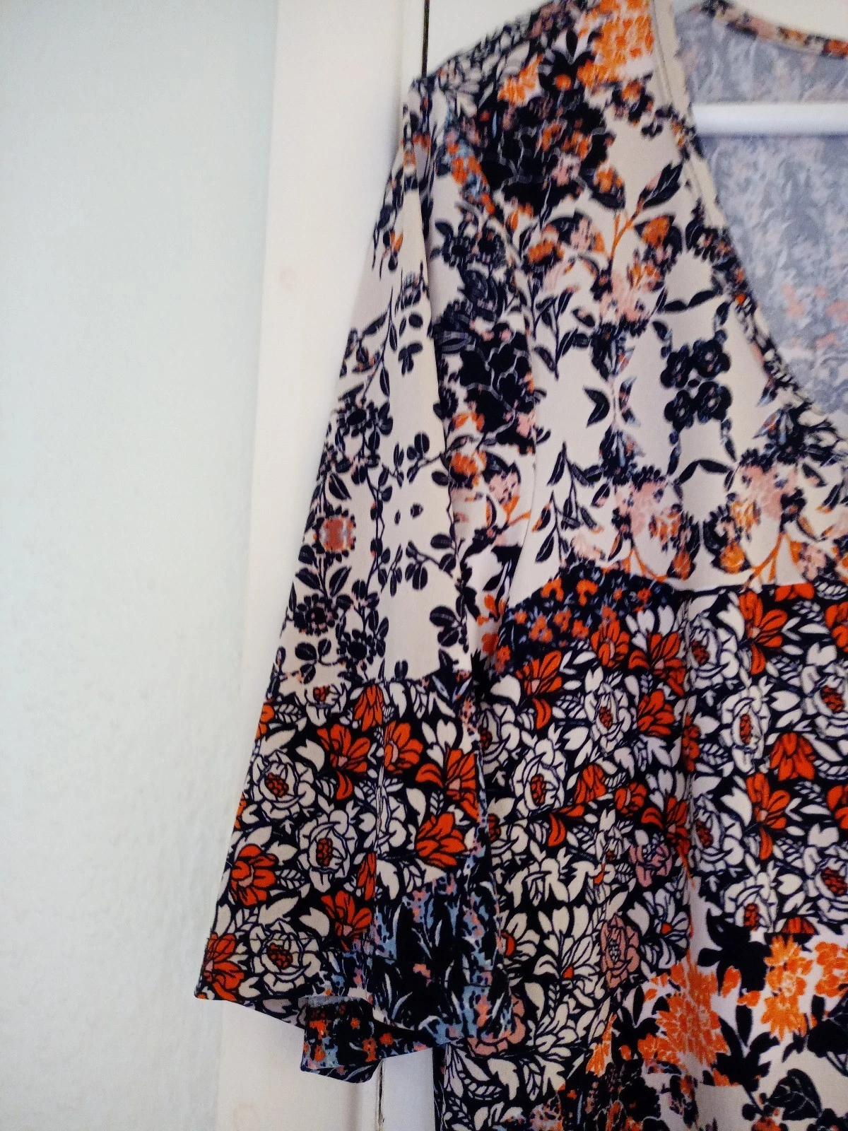 OFF WHITE Abito Coco Bianco blu navy corallo e bianco sporco Made in USA taglia L nuovo con etichette