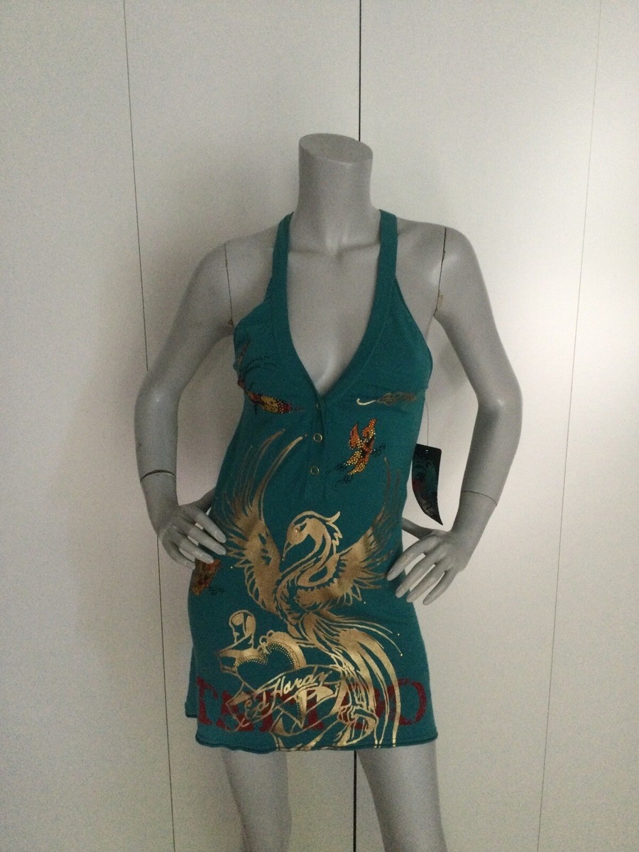 Ed Hardy By Christian Audigier Tattoo Mini Dress Size M