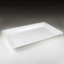 Plastic Serving Tray, White 18" x 12" 