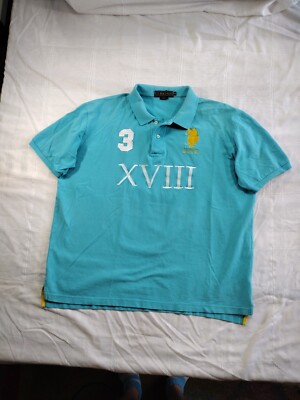 US Polo Assn. Polo Shirt Men's XL Short Sleeve  Roman Numeral Big Pony Blue
