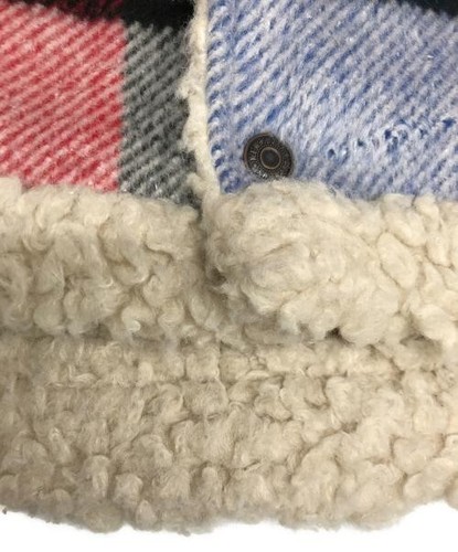 SUPREME Plaid Shearling Bomber Jacket Size: M Multicolor Men from Japan Rare - Picture 7 of 10