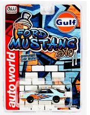 Auto World 1:64 Jcar Diecast Exclusive Gulf 1985 Ford Mustang Ltd Edt 1/2496