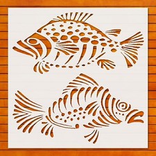 Fish Stencil Template Reusable for Airbrush, Wall Art, DIY Crafts  Fabric Paint