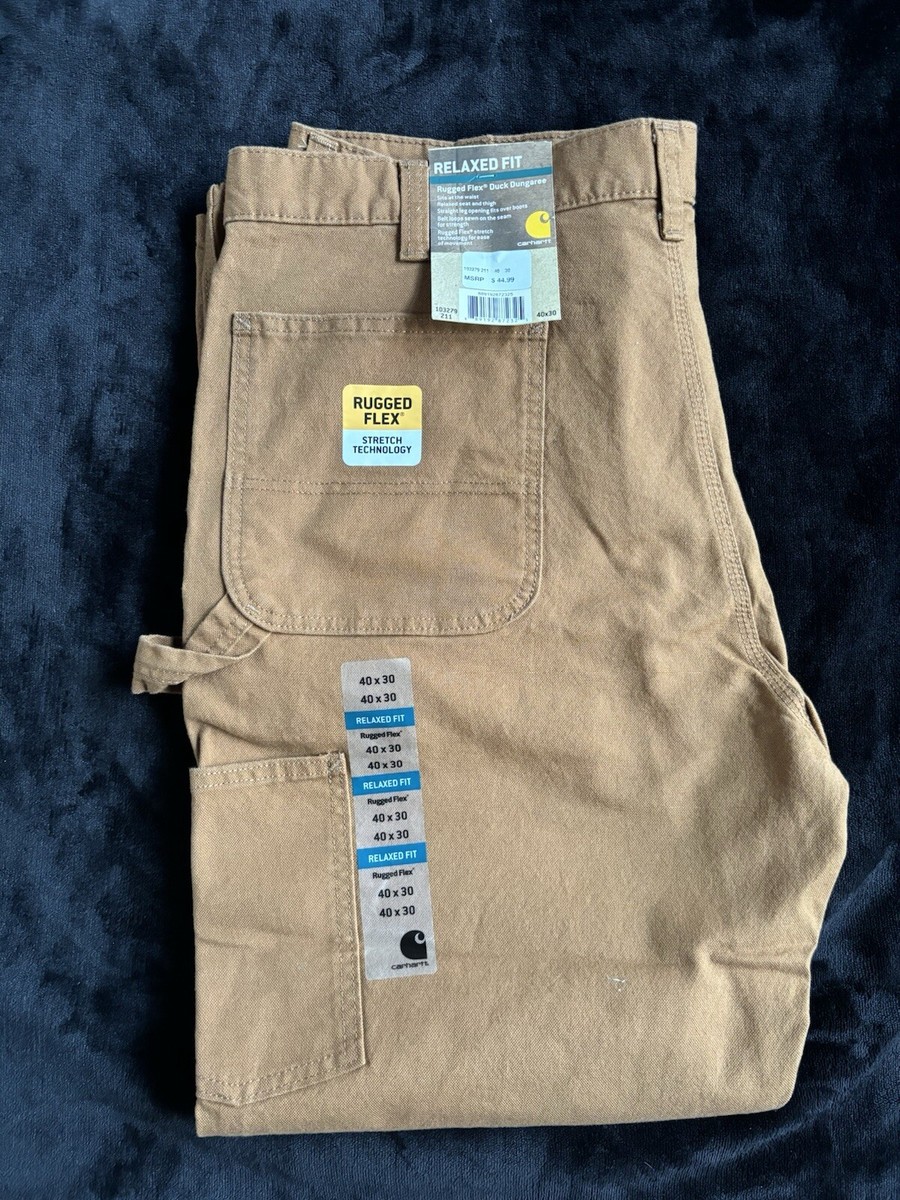 Carhartt Mens Rugged Flex Duck Dungree Relaxed Fit Brown Carpenter