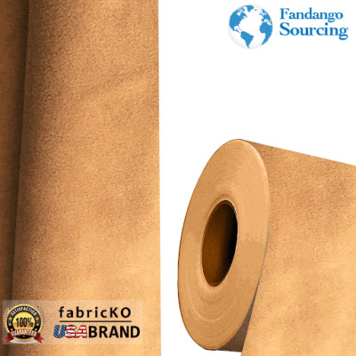 Faux Suede Fabric solid Caramel Color 56'' W, W/Backing Soft and Supple by Yard