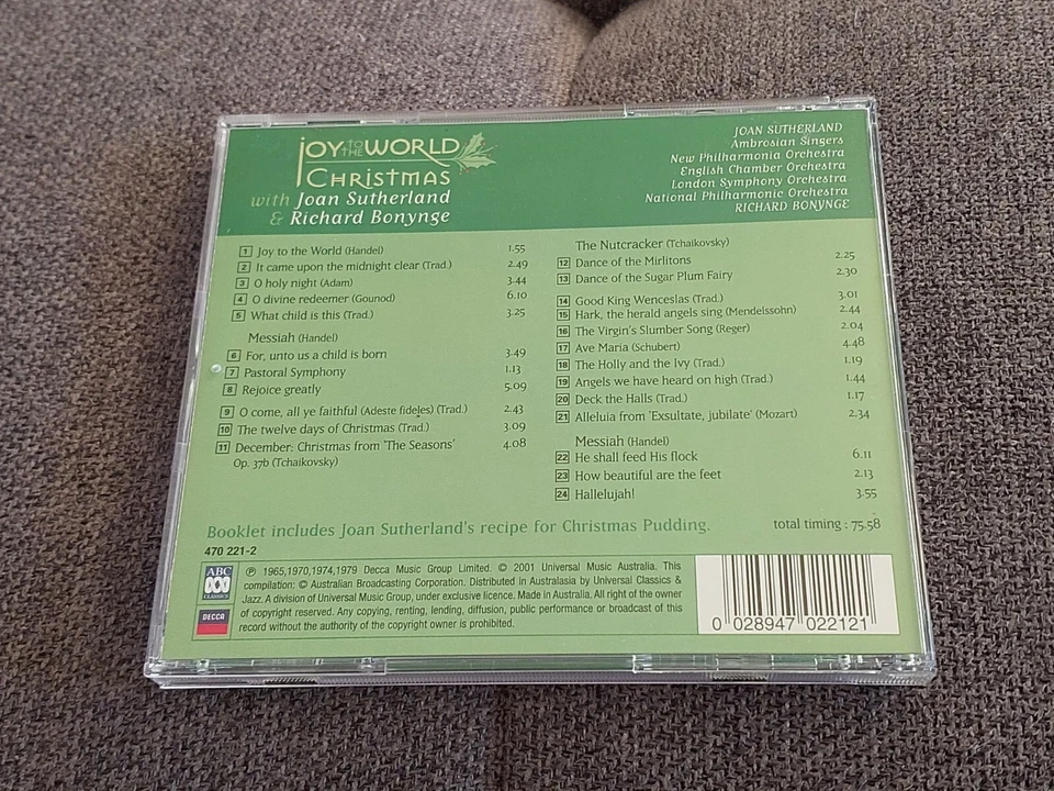 CD de Navidad Joy To The World ABC Joan Sutherland Richard Bonynge CD EN MUY BUENA CONDICIÓN Foto 4 de 4