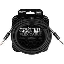 Ernie Ball 6435 Flex 20' (6m) Black Guitar/Instrument Cable/Lead, Str-Str