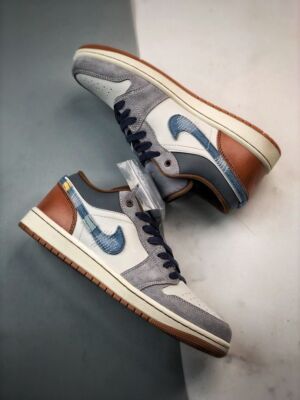 Nike Air Jordan 1 Low SE Phantom Repaired Denim | Men Sizes 7 - 15
