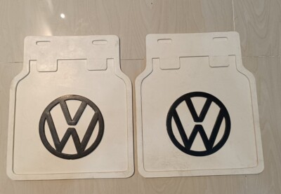 VW Beetle Mud Flaps Volkswagen Beetle  Split Splash Guard WEGU Model (White)