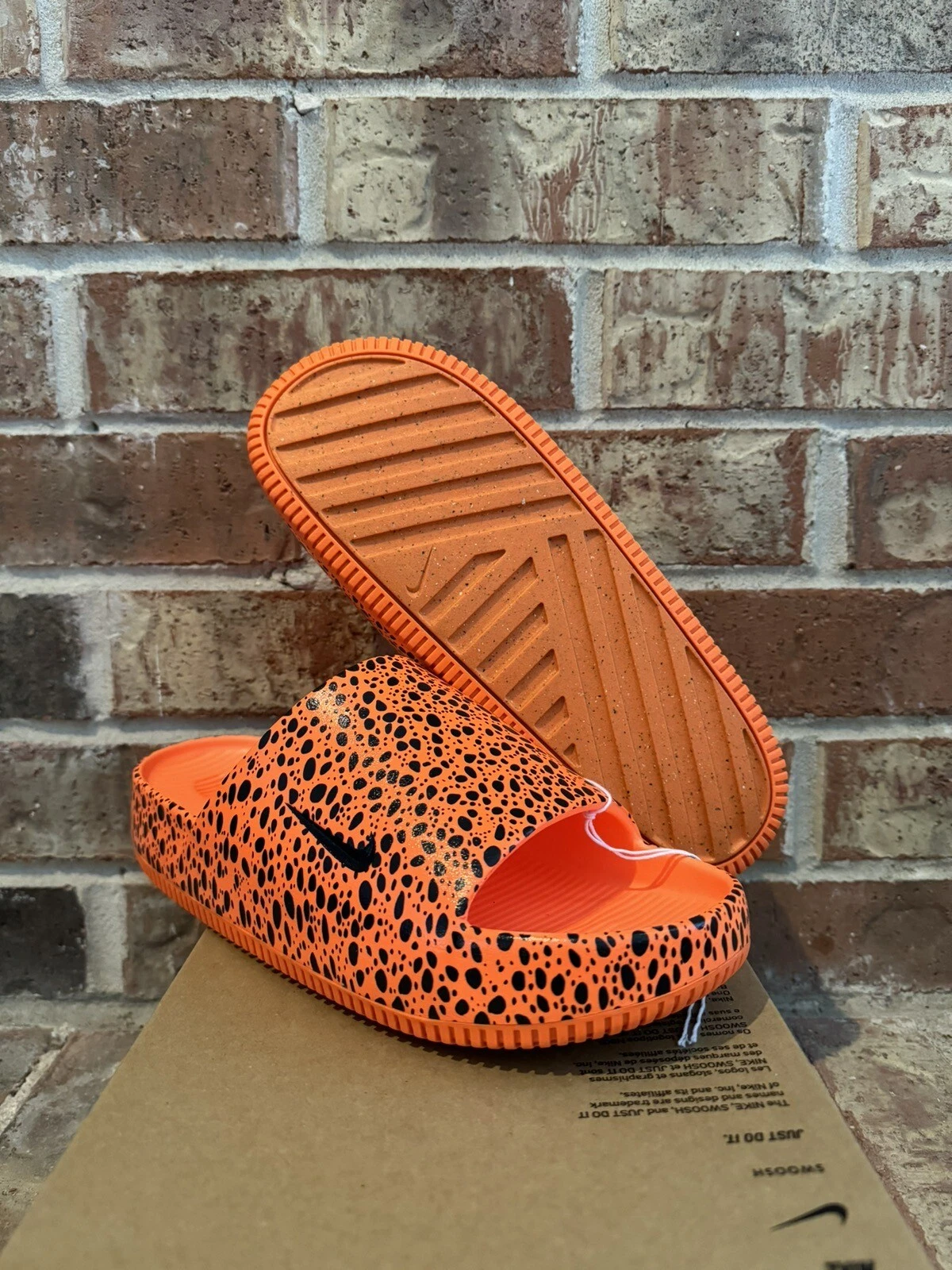 Nuovi 10 sandali Nike Calm Slide stampa NS arancione Safari Olimpiadi HF1067 800 uomo