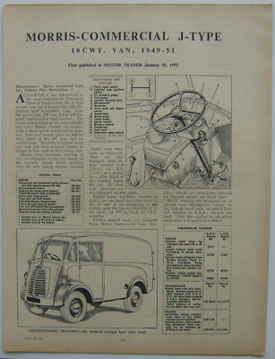 Morris Commercial J Type 10 cwt Van 1949-51 Motor Trader Service