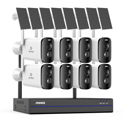 ANNKE Wireless CCTV PIR Security Camera System Solar Battery Outdoor 2 Way Audio