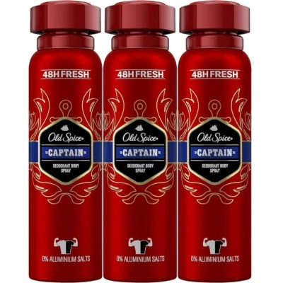 Old Spice Deodorant Spray Captain 48HR Men 150 x 3