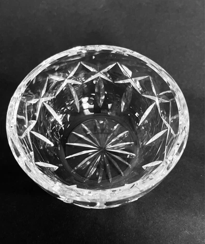 Waterford Cut Crystal Nut Candy Dish Vintage etched waterford logo