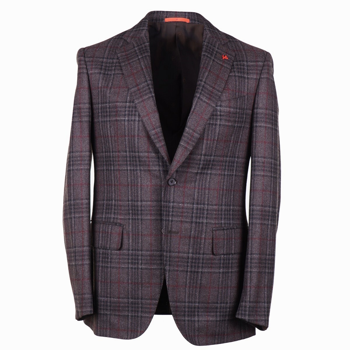 Isaia Napoli Slim-Fit 'Gregory' Layered Check Wool Sport Coat 40R