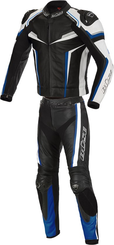Men's Motorcycle Leather Suit 50 - Büse Mille Sport Two-Piece Black-Blue