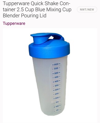 NEW!! Tupperware Quick Shake 20 oz.  Shaker Sheer w/ Blue Seal