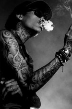 Wiz Khalifa Smoking Rap Music Singer Star Print Wall Art Home - POSTER 20x30