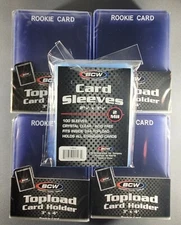 (100) BCW ROOKIE WHITE TOPLOADERS + 100 PENNY SLEEVES 3X4 TOP LOADERS Ultra Pro