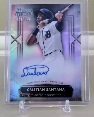 2022 Bowman Sterling CRISTIAN SANTANA Prospect On-Card Auto  Refractor #d 20/150