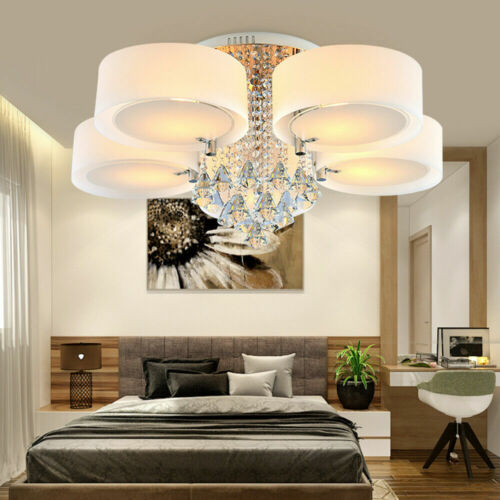 LED Kryształowa lampa sufitowa Lampa sufitowa Żyrandol do salonu E27 Base DHL - Zdjęcie 1 z 39