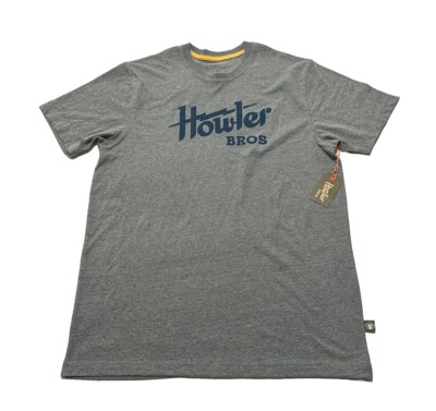 NEW Howler Bros Men s Logo Select T Howler Electric Shirt 50/50 Size 2XL Grey